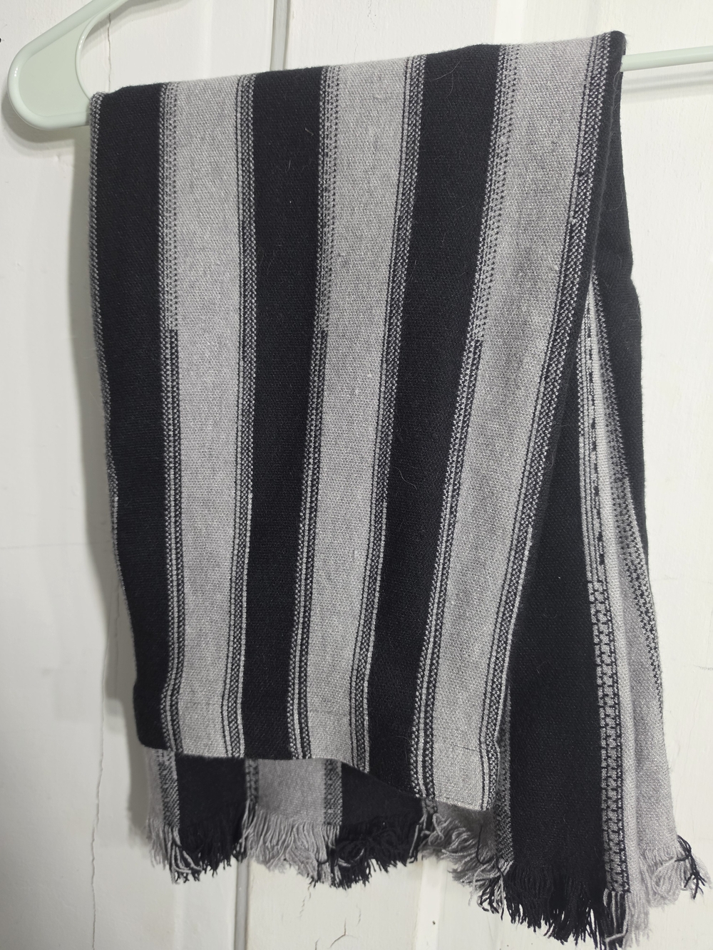 Milano Black and Gray Striped Maxi Skirt